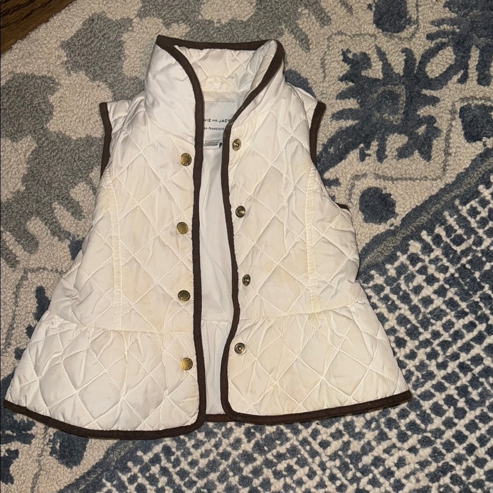 Janie and Jack Kids White Quilted Vest
